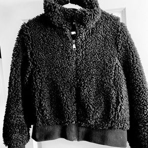 Zara Sherpa Bomber Jacket. Size Small